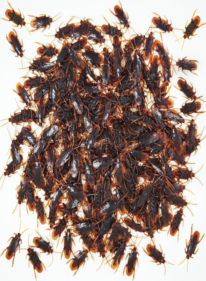 OJYUDD 200PCS Prank Fake Roaches, Favorite Trick Joke Toys Look Real, Scary Insects Realistic Plastic Bugs, Novelty Cockroach for Party, Christmas, Halloween - Image 1